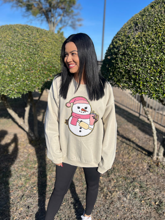 Snowman Patch Crewneck