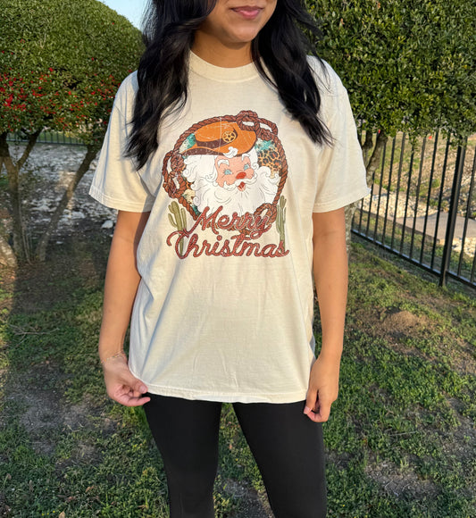 Cowboy Santa Merry Christmas T-shirt