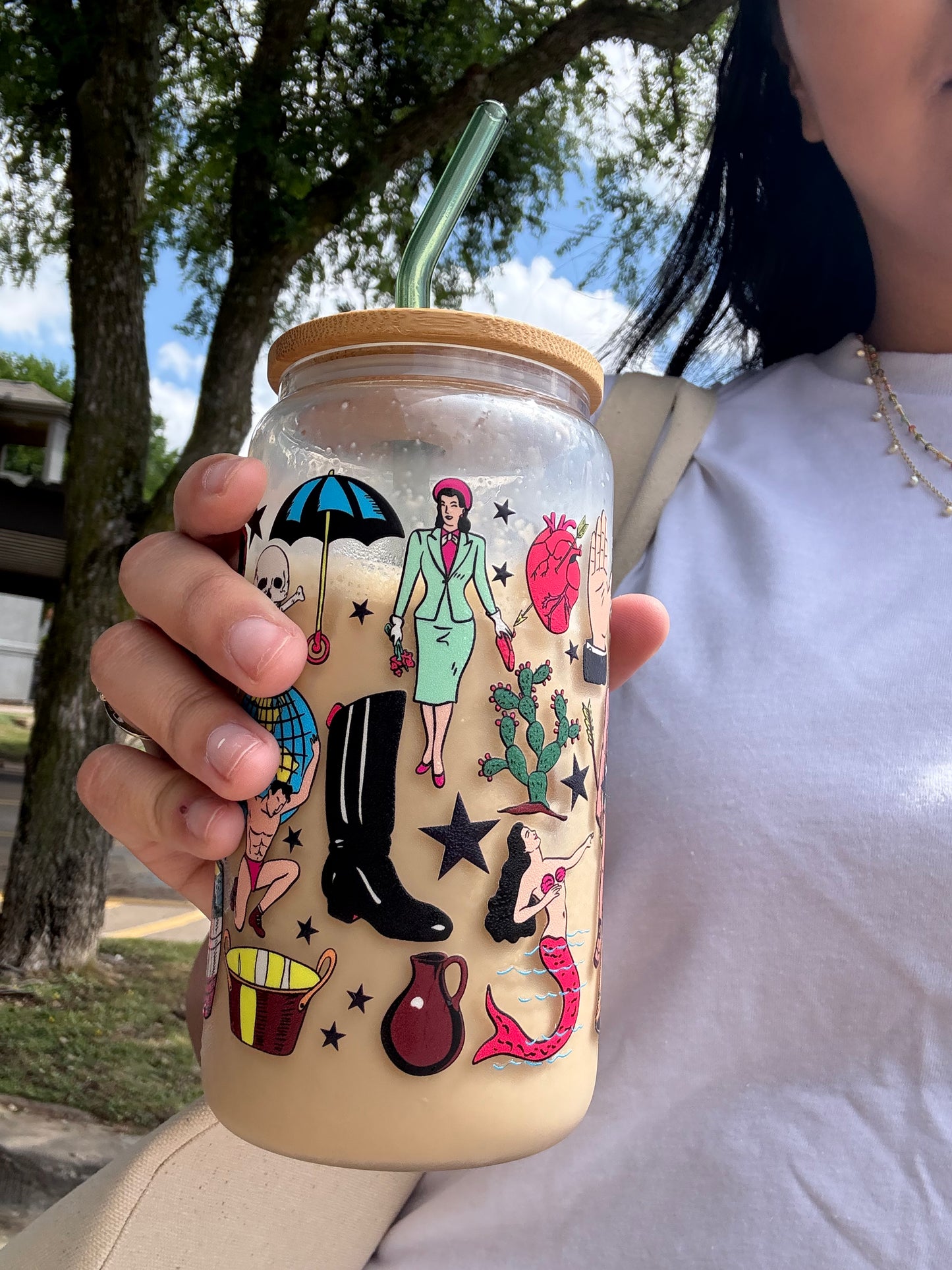 Loteria Iced Coffee Glass Cup